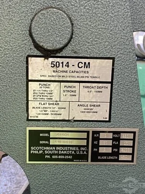 Used SCOTCHMAN 5014-CM Ironworkers Georgia US | The Equipment Hub #1325162
