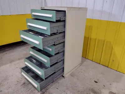 7 DRAWER VIDMAR INDUSTRIAL STORAGE CABINET 30" X 27.5" X 59": STOCK  #21502 (24 AVAILABLE)