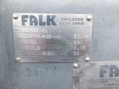 Falk 405A2-CB Enclosed Gear Drive 17.06:1 Ratio 1750 RPM In 102.6 Out Rebuilt