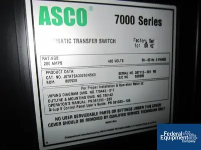 USED ASCO Emerson Network Power Asco 7000 Series Power Transfer Switch