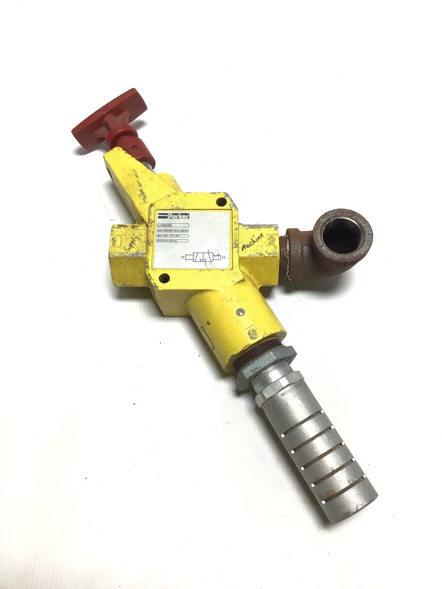 Parker LV8NAB Pneumatic Lockout Valve with Silencer Max Pressure 300PSI 2068kPa