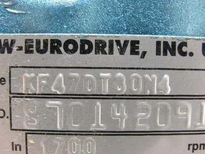 SEW-EURODRIVE KF47DT80N4 1Hp Right Angle Gear Speed Reducer 230/460V 3Ph