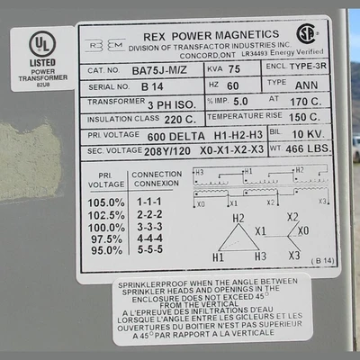 USED REX POWER MAGNETICS BA75J-M/Z
