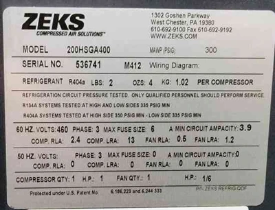USED ZEKS 200HSG400