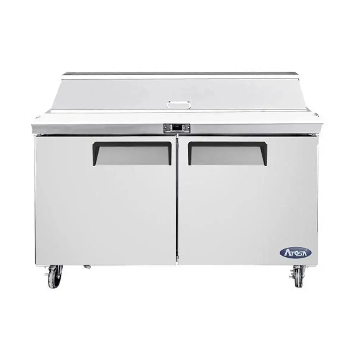New | in-Stock Atosa New Atosa MSF8302GR 48" Sandwich Prep. Table with (12) 6" Deep Poly Pans Food Prep Tables Illinois US | Falcon Restaurant Supply #1375376