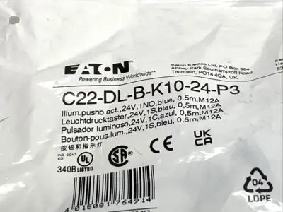 New | in-Stock Eaton RQM Illuminated Compact Momentary Pushbutton Blue 24V Relays & Switches Michigan US | Maverick Industrial Sales #1392760