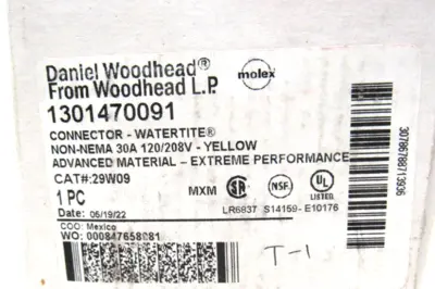 NEW MOLEX WOODHEAD 1301470091 WATERTITE CONNECTOR