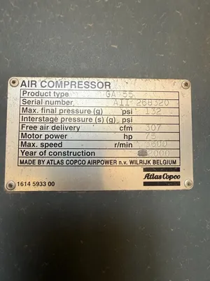 USED 2000 ATLAS COPCO GA55