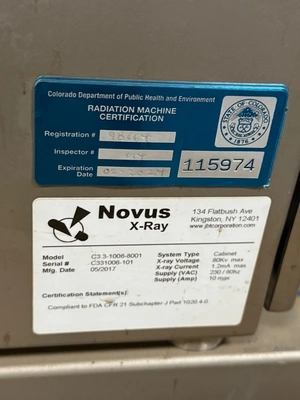 Used NOVUS X-ray machine for Sale X-Ray Machines California US | Elite Machine #1275463