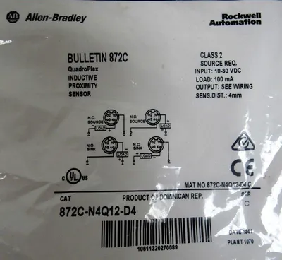 NEW ALLEN BRADLEY 872C-N4Q12-D4 PROXIMITY SENSOR 872CN4Q12D4 SERIES C