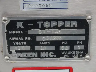 Green Inc Tiefenthaler K-Topper Food Topping Metering Feeder Bin 14" Wide 115V
