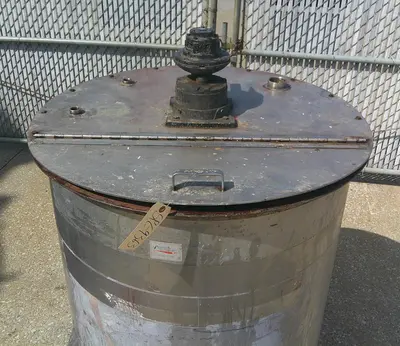 SPC9363  Tank 160 gallon vertical tank, Stainless Steel, pneumatic agitator, dish