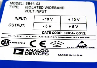 NEW ANALOG DEVICES 5B41-03 MODULE 5B4103