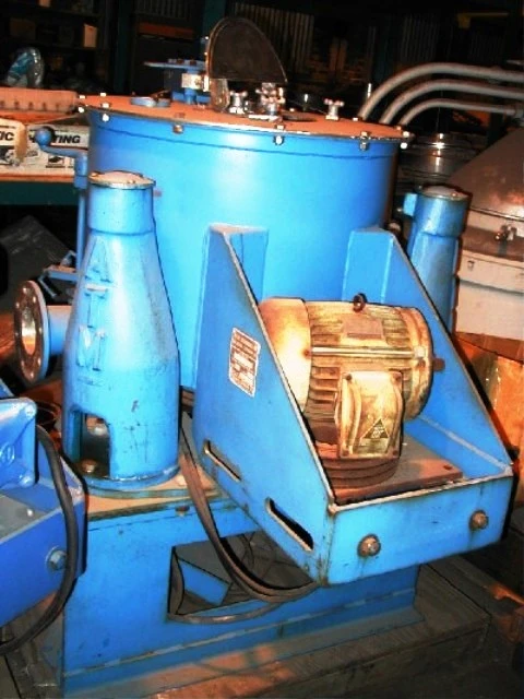 (2) ATM DeLaval 20 x 14 solid bowl basket centrifuges, SS.