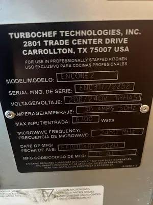 Used TURBOCHEF ENCORE2 Ovens Florida US | BAM Discount Restaurant Equipment #1507767
