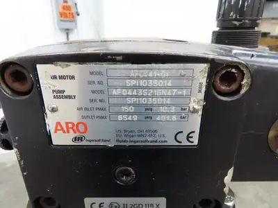 ARO AF0441-01 Pneumatic Extrusion Pump 6549 PSI 5 Gal Pail Lifter Unloader Cart