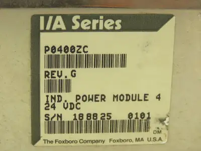Foxboro P0400ZC Power Supply Module 24VDC Rev G I/A Series