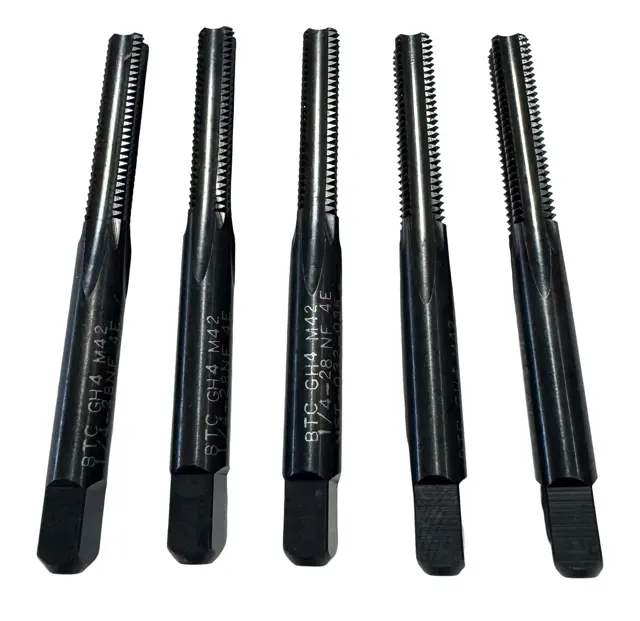 ProCut 1/4"-28 HSS Hand Tap 4 Flute H4 Bottoming Taps 5 Pack