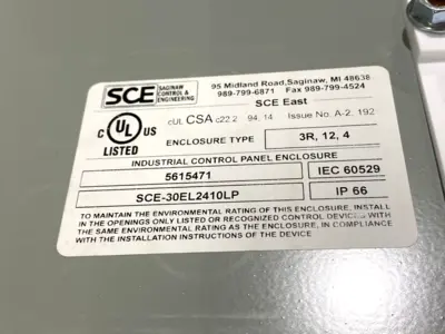 Used Saginaw Control & Engineering Wall Mount Enclosure 30 x 24 x 10" Electrical Boxes Michigan US | Maverick Industrial Sales #1441686