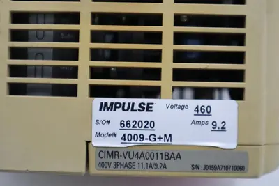 YASKAWA ELECTRIC CIMR-VU4A0011BAA 380-480VAC 14.0/10.4A - STOCK 3836CC