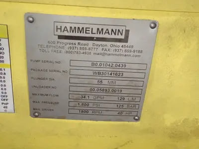 Hammelmann 40 Hp Piston Pump