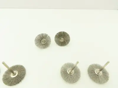 1-1/2" Crimp Wire Stainless Fine Brush Wheel 1/8" Shank Drill  Lot of 20