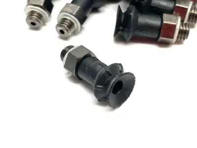 USED PIAB ROUND BELLOWS SUCTION CUP BLACK M5 MALE, 3250083