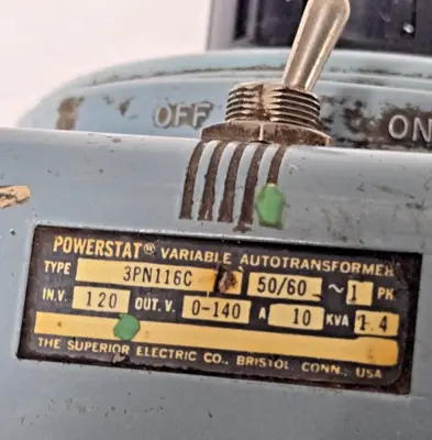Powerstat SUPERIOR ELECTRIC 3PN116C Variable Autotransformer 120v 10a 1ph