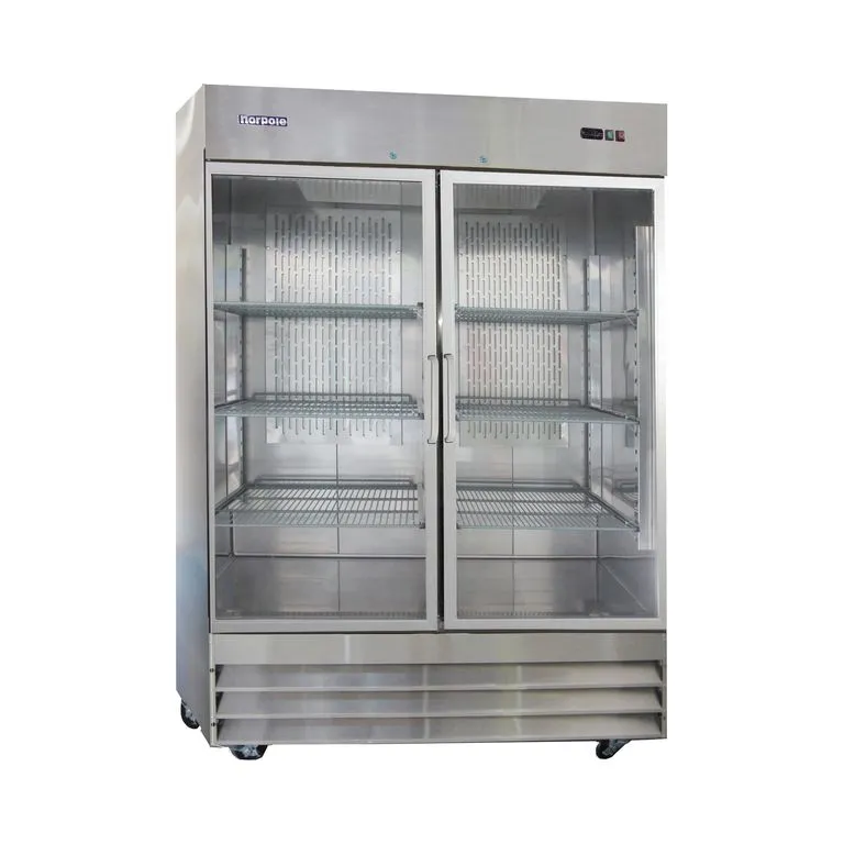 126-0019 Norpole NP2R-G 2 Glass Door Upright Self Contained Reach In Cooler