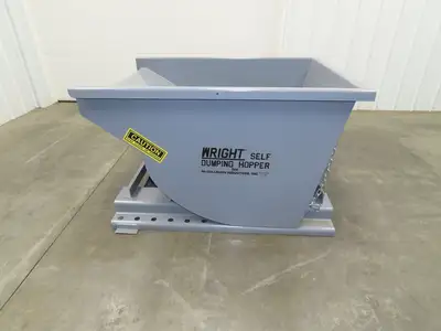 Wright 5055-GRY 1/2 YD Self Dumping Hopper 4000lbs Trash Recycle 10 Gauge Bin