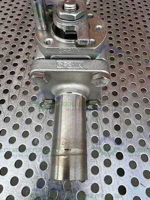 USED SVF -F. C. I. SB76666ATETO BALL VALVE 1500 PSI W/ 1" SANITARY FITTING TO PIPE