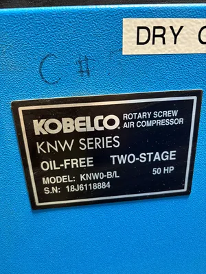 Used 2018 KOBELCO KNW0-B/L Rotary Screw & Sliding Vane Air Compressors South Carolina US | ESS Industrial Equipment Sales #1337520