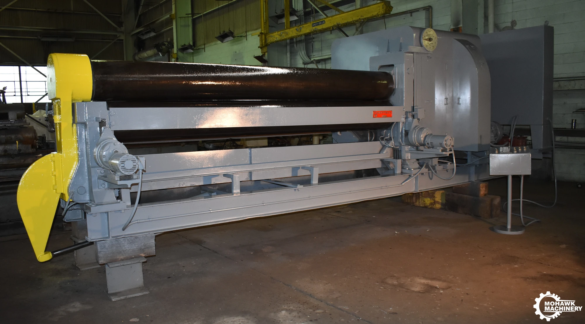 12' x 19/32" BERTSCH "11" HEAVY-DUTY INITIAL-TYPE PLATE BENDING ROLL W/AIR DROP END - POWER ROLL ADJUSTMENT - 20 HP MOTOR