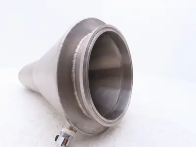 6"x 2" Tri-Clamp Sanitary Reducer Double Wall Funnel w/ Hose Ports 304 Stainless