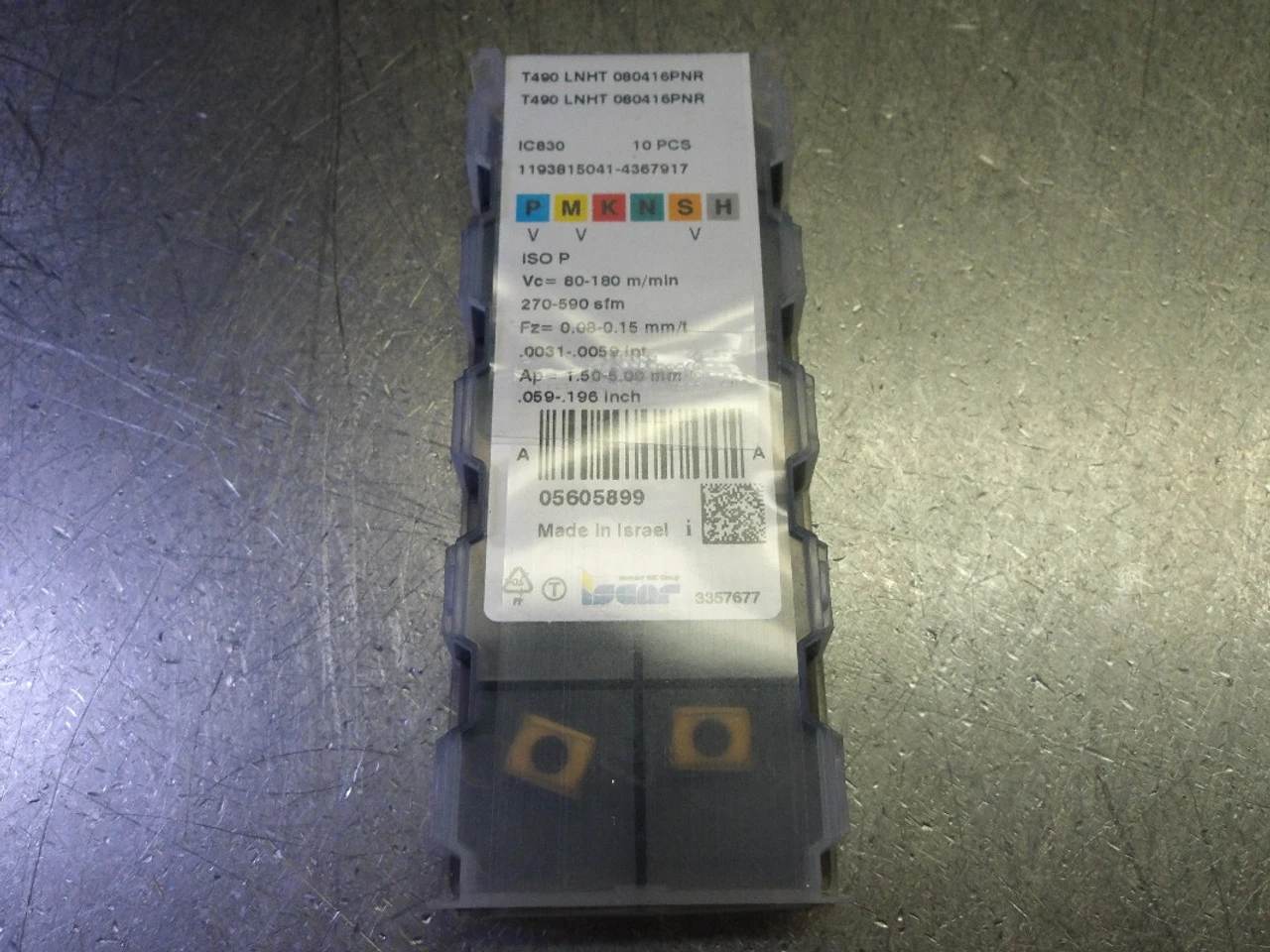 Iscar Carbide Milling Inserts QTY10 T490 LNHT 080416PNR IC830 (LOC3545)