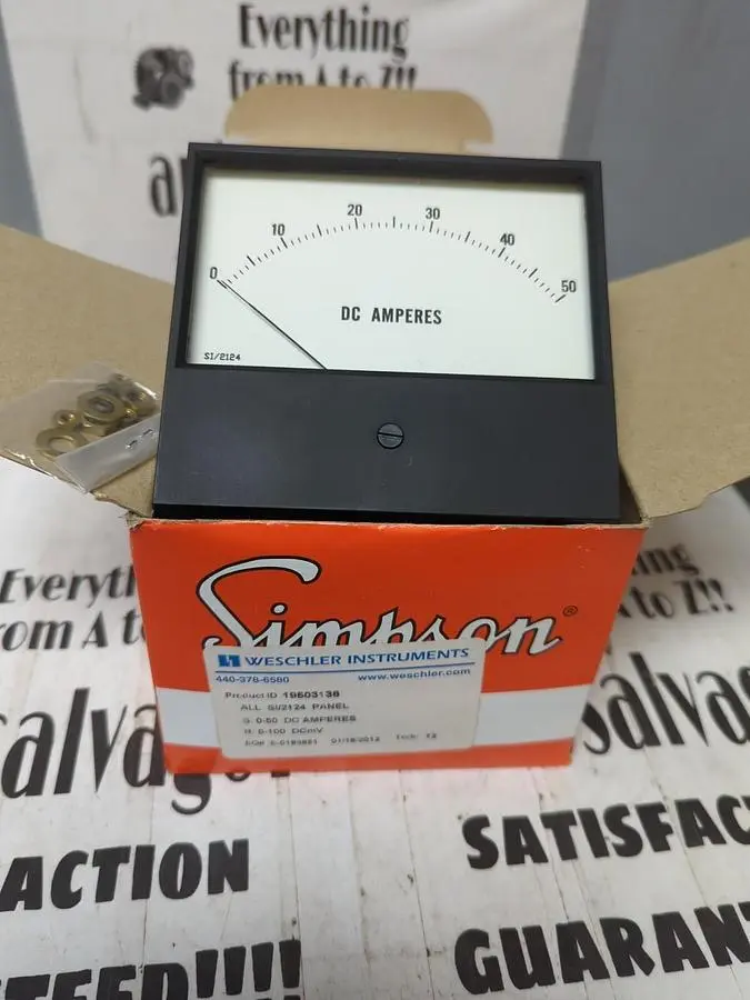 New | in-Stock SIMPSON 0-50 DC AMPERES Meters - Misc | Surplus Asset Holdings #1206842
