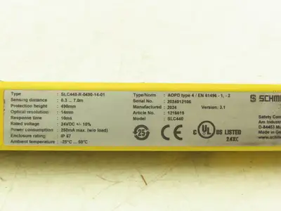 Schmersal SLC440-R-0490-14-01 Safety Light Curtain Receiver