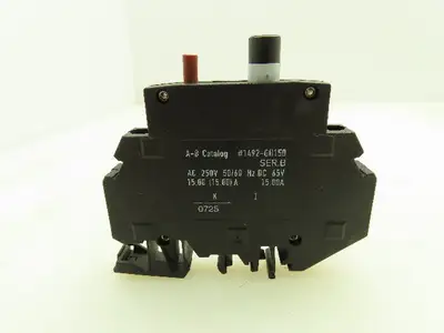 Allen Bradley 1492-GH150 Mini Breaker 15A 1P 250VAC 65V Ser B Lot Of 2