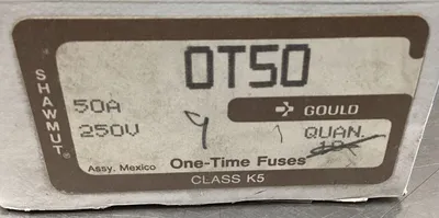 GOULD SHAWMUT OT50 50AMP, 250V FUSES (Box of 9) 4E-36
