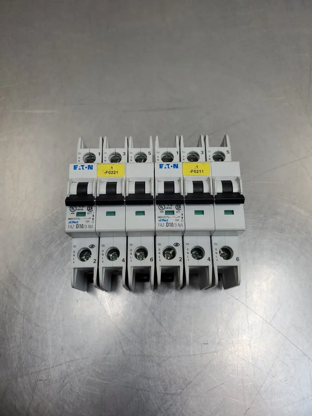 USED Eaton FAZ-D 10/3-NA Circuit Breaker, 10A, 480Y/277V