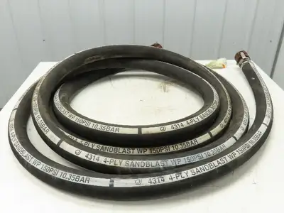 Jason Industrial 4314 Sandblast Hose 1-1/2" ID x 30' Black 4-Ply Rubber 150 PSI