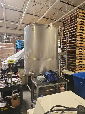 Tank, 800 Gallon, Stainless Steel, Sloped Bottom, #5991725