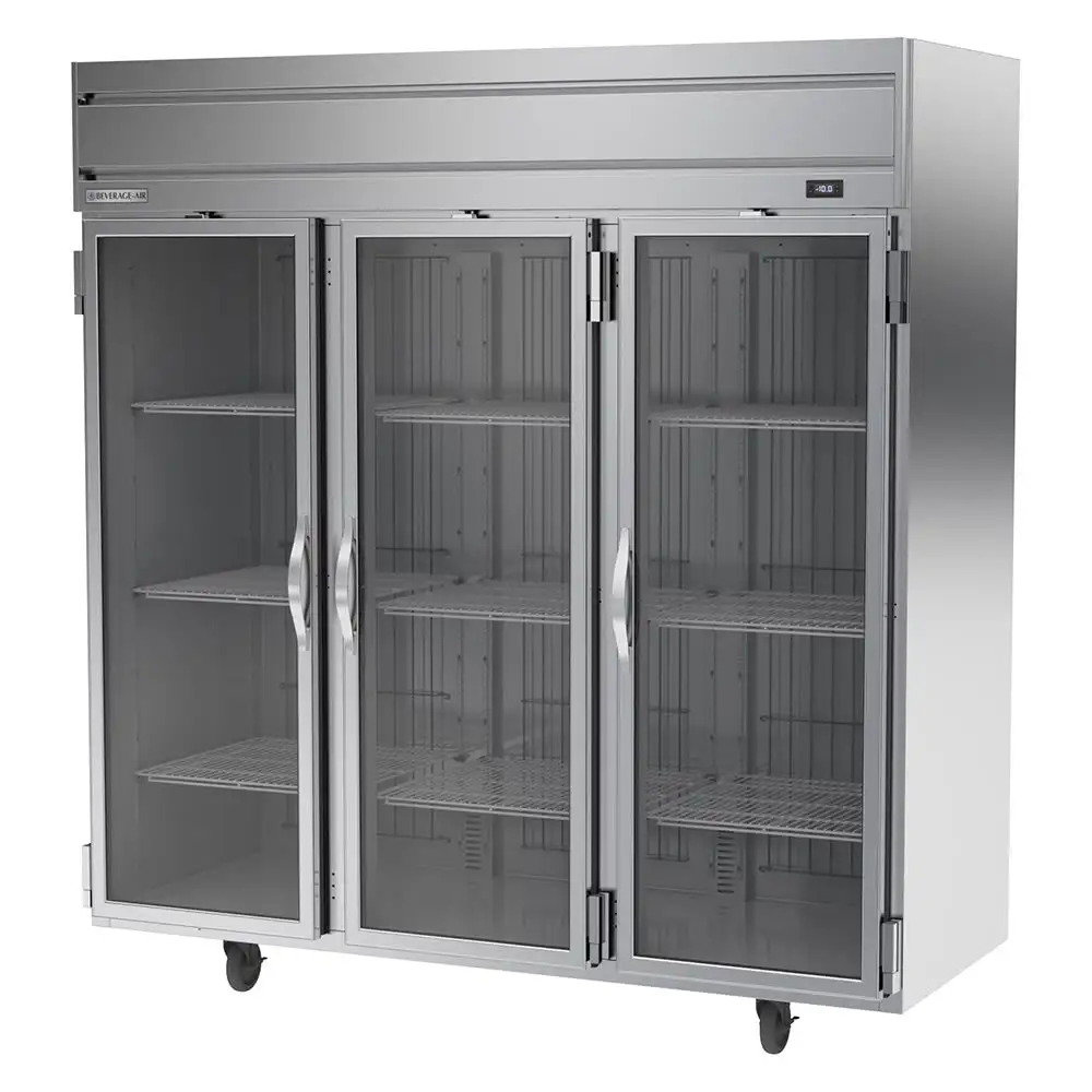 Beverage-Air HFP3HC-1G 78" Horizon Series Three Section Reach In Freezer, (3) Left/right Hinge Glass Doors, 115v