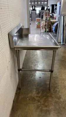 Used John Boos Used John Boos JDTC-20-48L 48" Clean Dishtable w/ 16 ga Stainless Legs - STS Dishtables Illinois US | Falcon Restaurant Supply #1373502