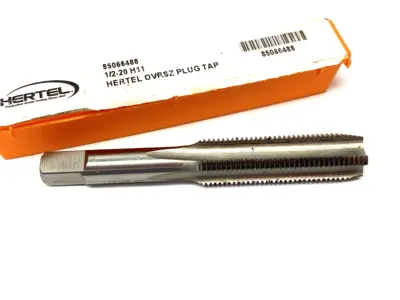 New | in-Stock HERTEL STRAIGHT FLUTE TAP: 1/2-20 UNF, 4 FLUTE, PLUG CHAMFER, HSS Taps & Dies Michigan US | Maverick Industrial Sales #1091310