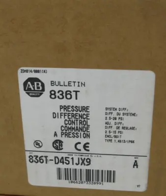 NEW ALLEN BRADLEY 836T-D451JX9 PRESSURE DIFFERENCE CONTROL 836TD451JX9
