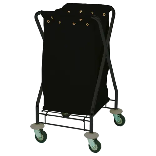 Forbes Industries Folding Laundry Cart w/ (4) Bushel Capacity - Black Canvas Bag, Steel Frame (1128)
