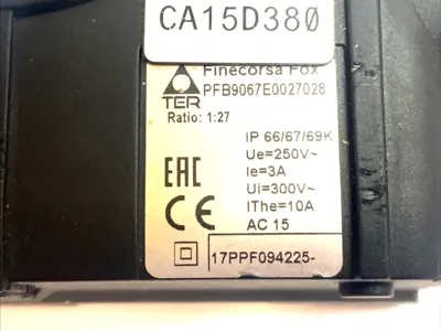 USED TER FOX ROTARY GEAR LIMIT SWITCH IP67 2 SWITCHES 25:1 NO COVER