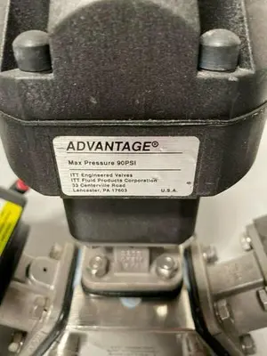 USED 3 ITT PURE-FLO A209 STAINLESS STEEL DIAPHRAGM VALVES W/ POSITION MONITOR