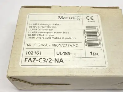 USED MOELLER CIRCUIT BREAKER 2-POLE 3A 480Y/277VAC 102161